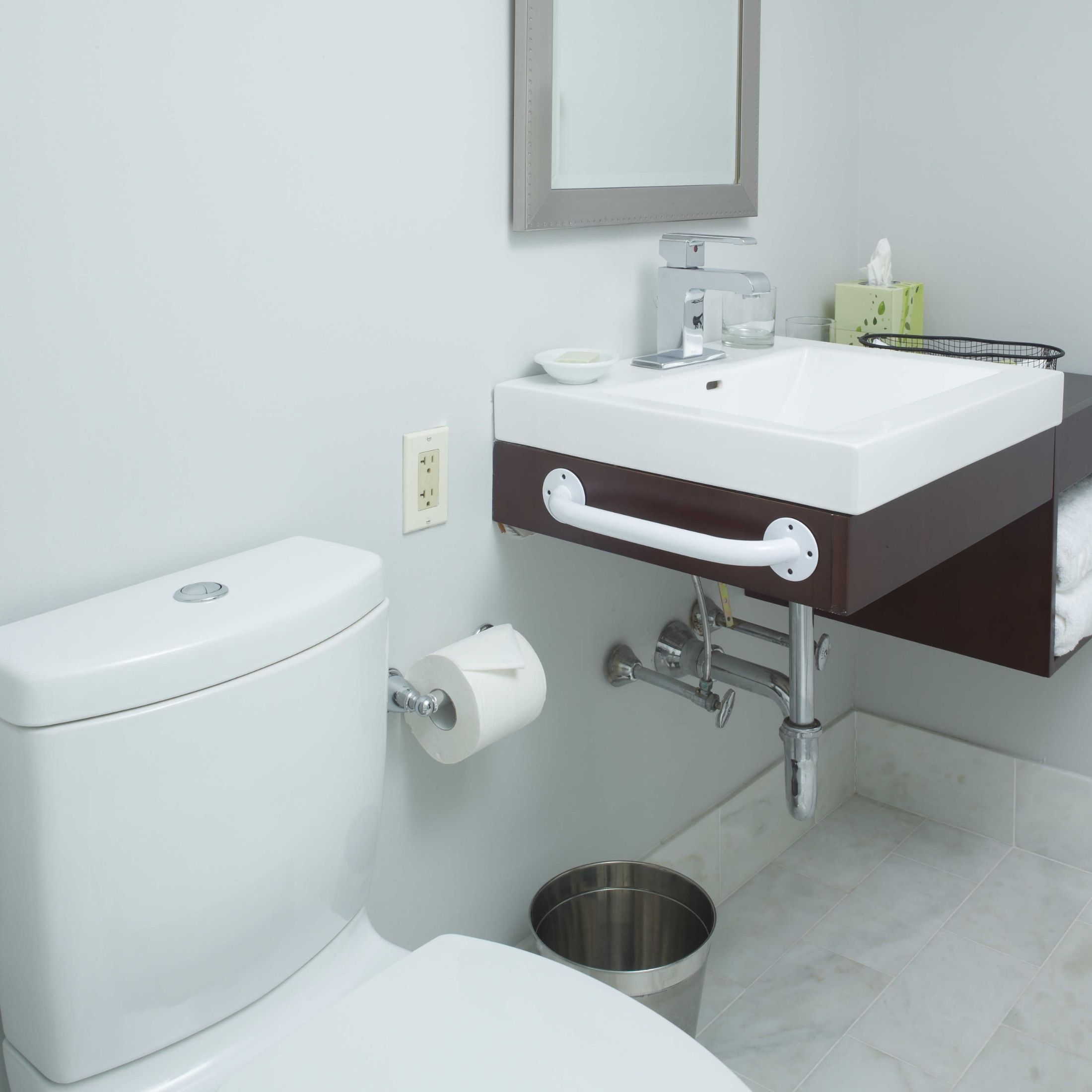 Drive Medical Powder Coated Grab Bar, White