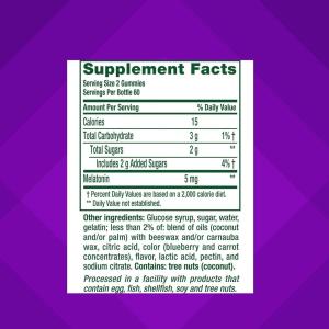 Vitafusion Extra Strength Melatonin 5 Mg Gummies Natural Blackberry Flavor