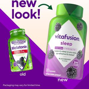 Vitafusion Extra Strength Melatonin 5 Mg Gummies Natural Blackberry Flavor