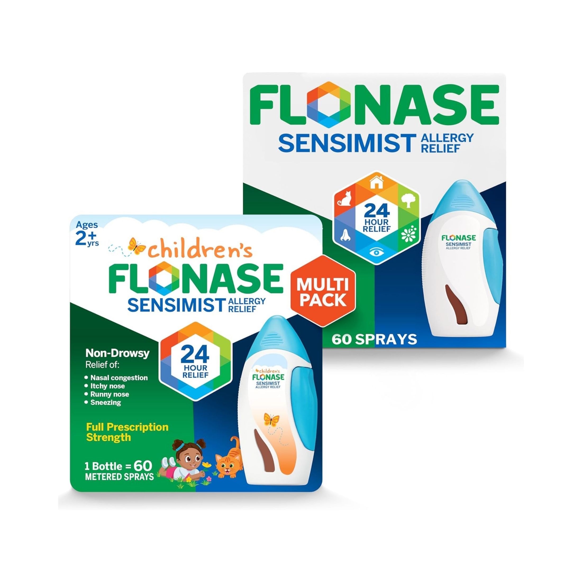 Flonase Children's Sensimist 24hr Allergy Relief Nasal Spray, Gentle Mist, Scent-Free, 60 Sprays