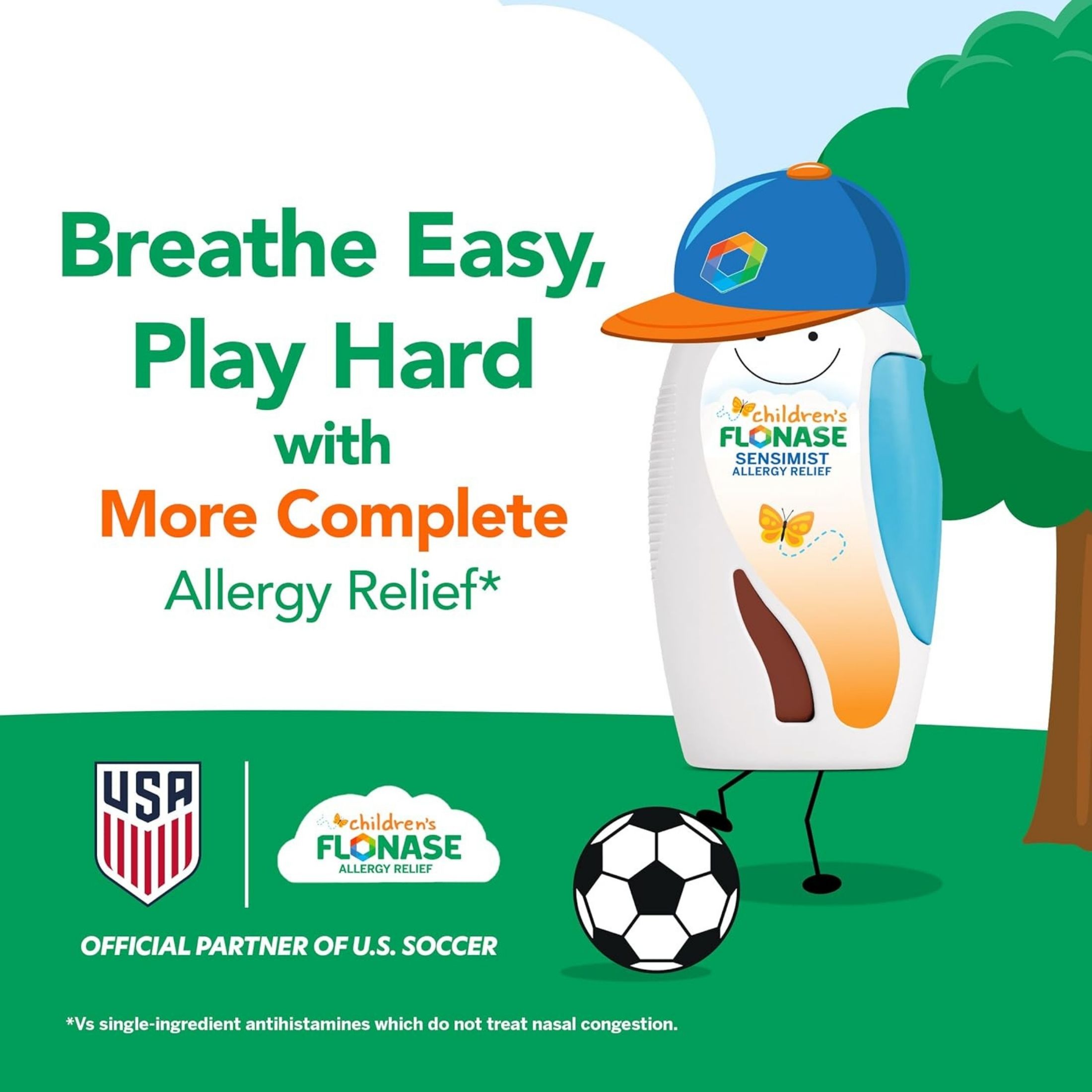 Flonase Children's Sensimist 24hr Allergy Relief Nasal Spray, Gentle Mist, Scent-Free, 60 Sprays