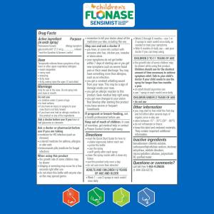 Flonase Children's Sensimist 24hr Allergy Relief Nasal Spray, Gentle Mist, Scent-Free, 60 Sprays