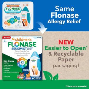 Flonase Children's Sensimist 24hr Allergy Relief Nasal Spray, Gentle Mist, Scent-Free, 60 Sprays