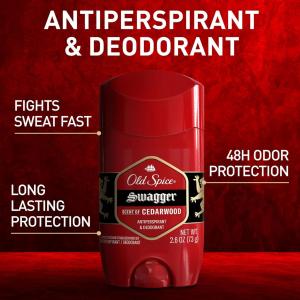 Old Spice Antiperspirant And Deodorant For Men, Red Zone Collection, Swagger Invisible Solid, Lime & Cedarwood Scent 2.6 Oz