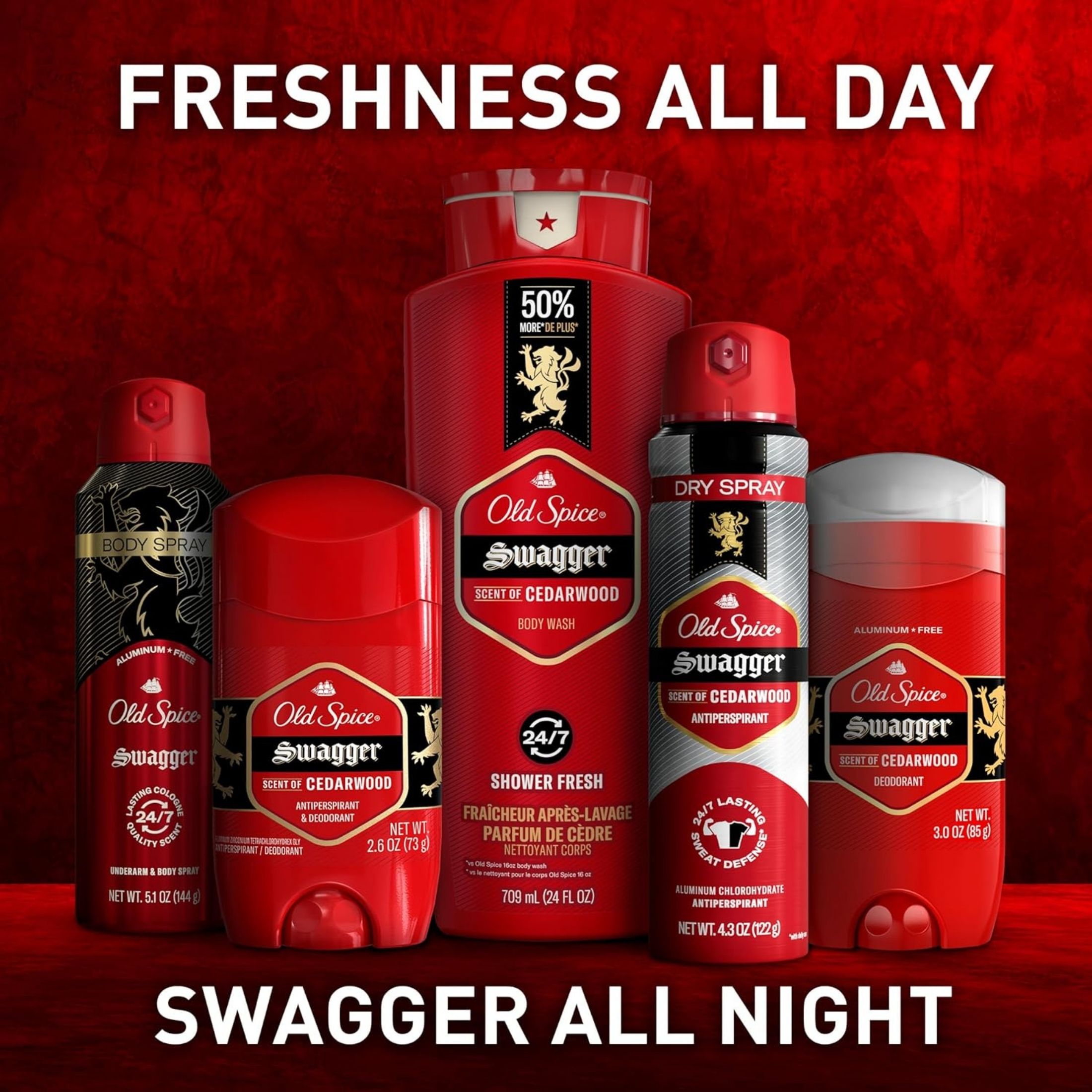 Old Spice Antiperspirant And Deodorant For Men, Red Zone Collection, Swagger Invisible Solid, Lime & Cedarwood Scent 2.6 Oz