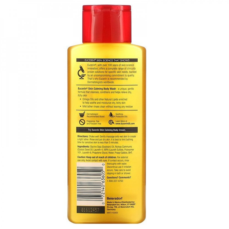 Eucerin Dry Skin Therapy Calming Body Wash Daily Shower Oil 8.4 Oz