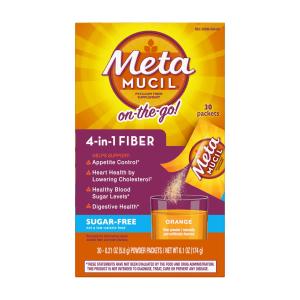 Metamucil Orange Smooth Sugar Psyllium Fiber Powder Packets