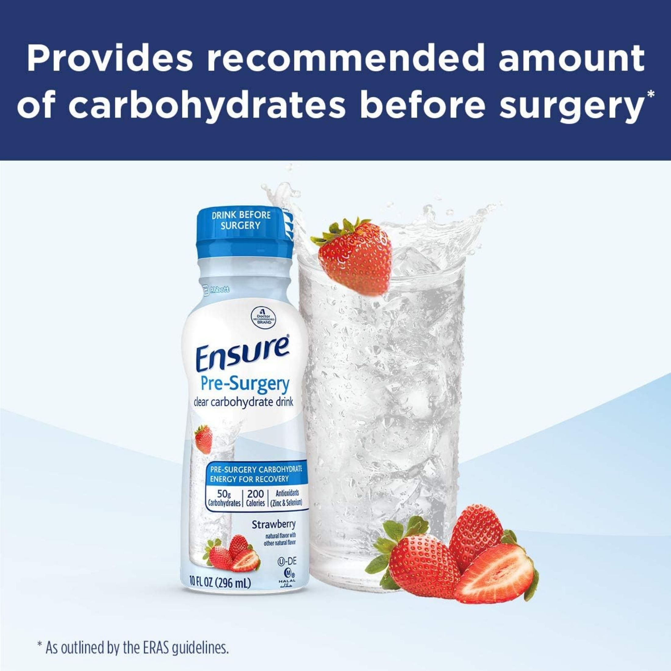 Ensure Pre-Surgery, Clear Carbohydrate Drink, Strawberry, 10 Fl Oz, 4Count