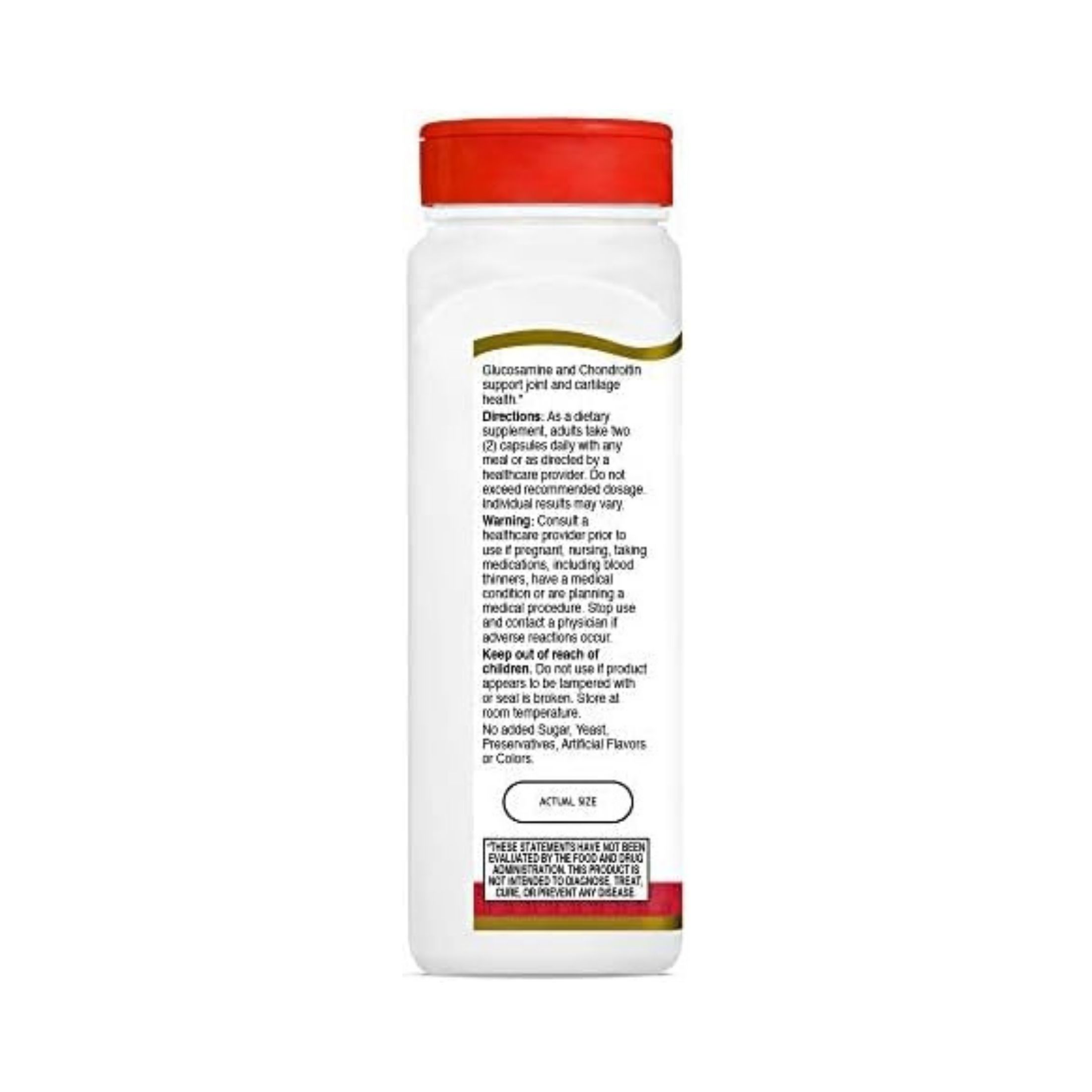 21st Century Glucosamine / Chondroitin, Original Strength, 250 Mg / 200 Mg, 120 Easy To Swallow Capsules