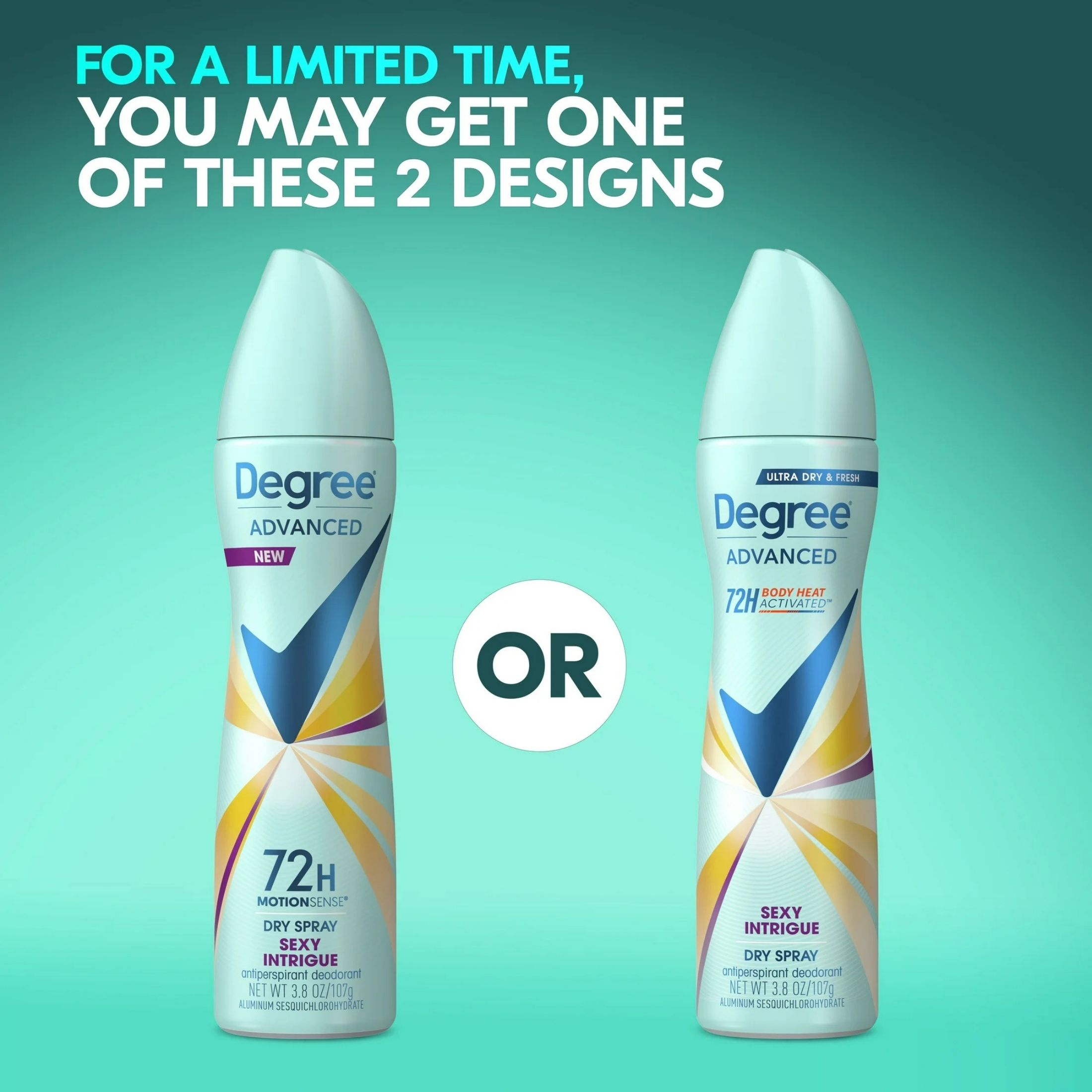 Degree Antiperspirant Deodorant, Sexy Intrigue, Dry Spray 3.8 Oz