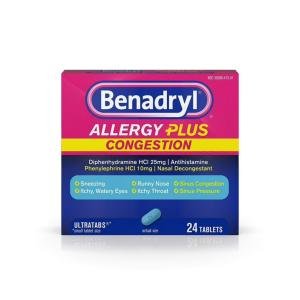 Benadryl Allergy Plus Congestion Ultra Tablets