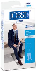 Jobst For Men Knee High 15-20 mmHg Compression Socks, Closed Toe, X-Large, White