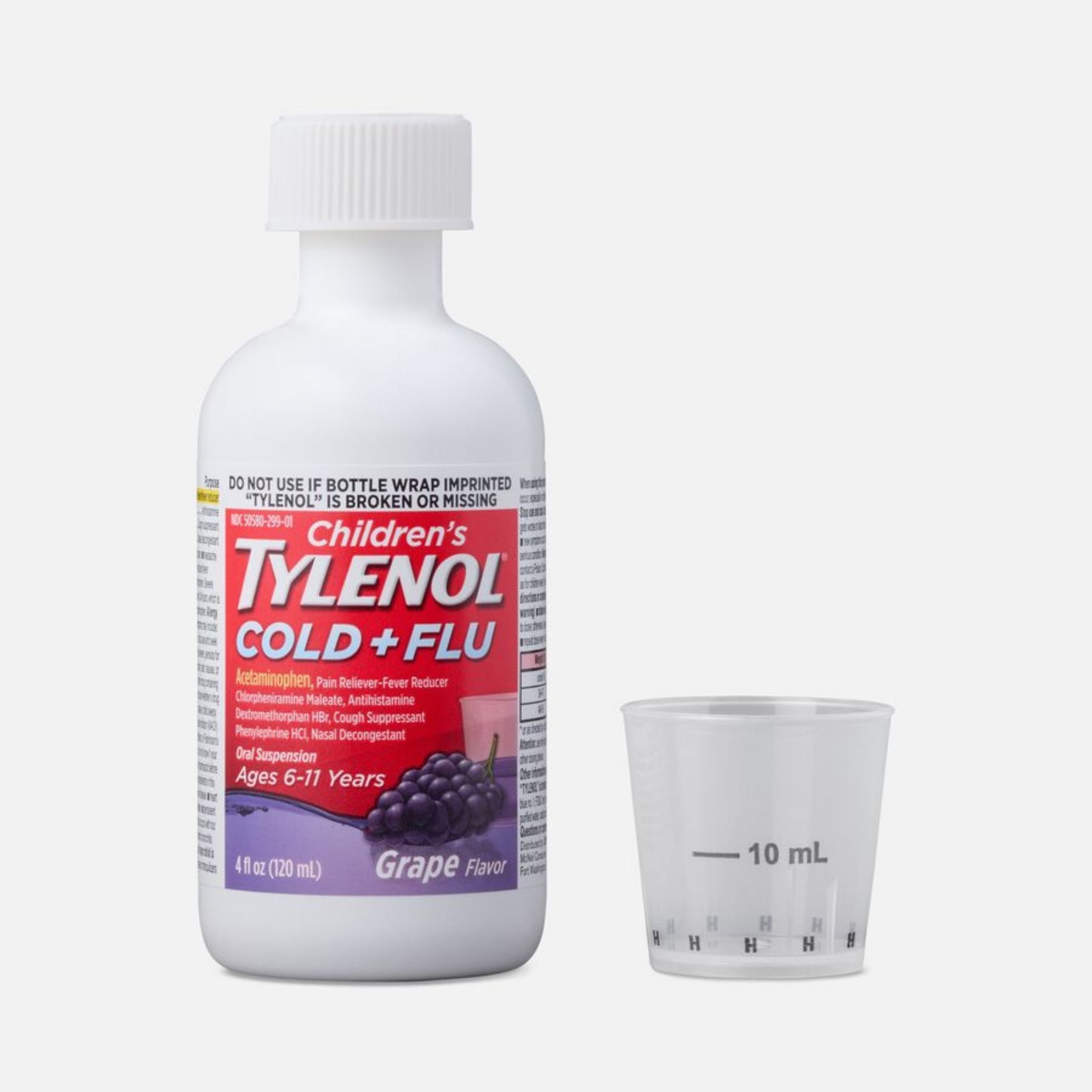 Children's Tylenol Cold + Cough + Runny Nose, Grape Flavor 4 Fl Oz