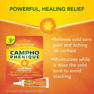 Campho Phenique Cold Sore Treatment, Maximum Strength, Medicated, Original Gel Formula