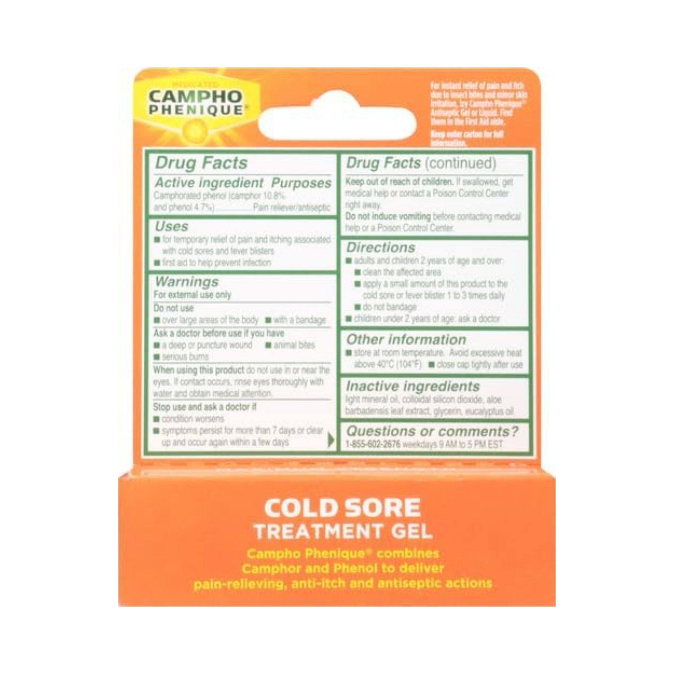 Campho Phenique Cold Sore Treatment, Maximum Strength, Medicated, Original Gel Formula