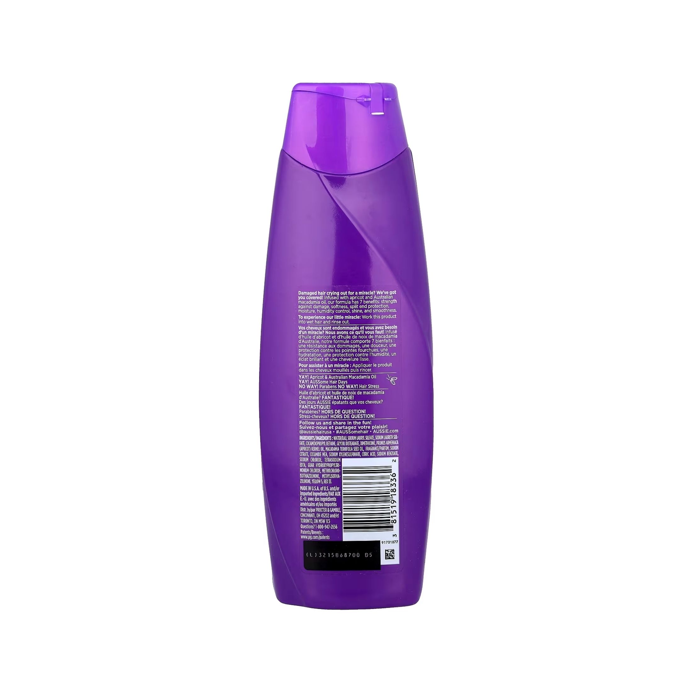 Aussie Total Miracle Shampoo For Damaged Hair, 12.1 Fl Oz