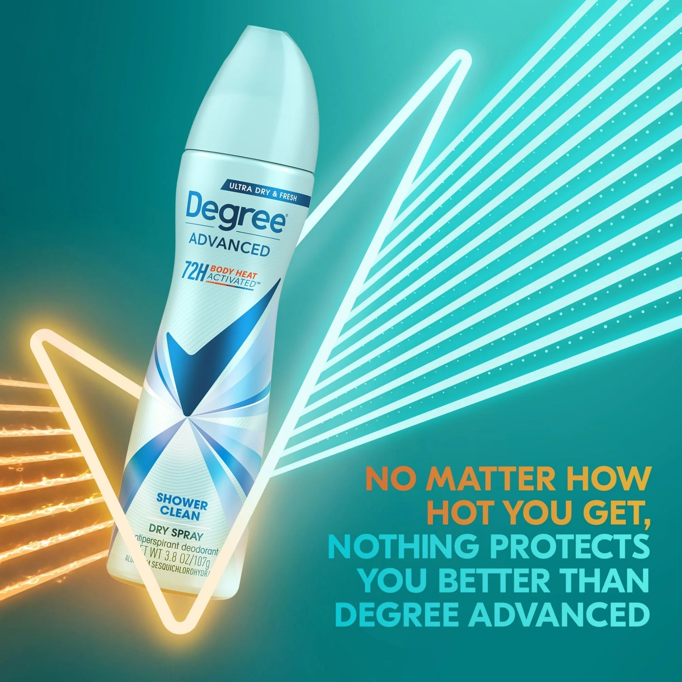 Degree Antiperspirant Deodorant, Shower Clean, Dry Spray 3.8 Oz