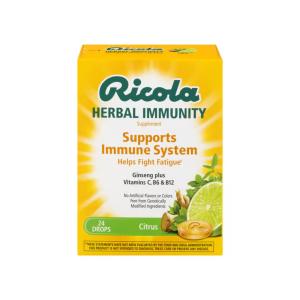 Ricola Herbal Immunity Citrus Supplement Drops 24