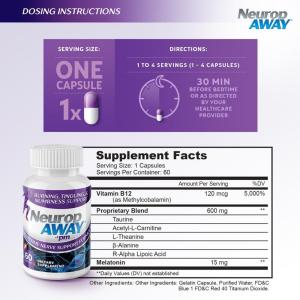 NeuropAWAY PM Nighttime Nerve Support Formula Capsules