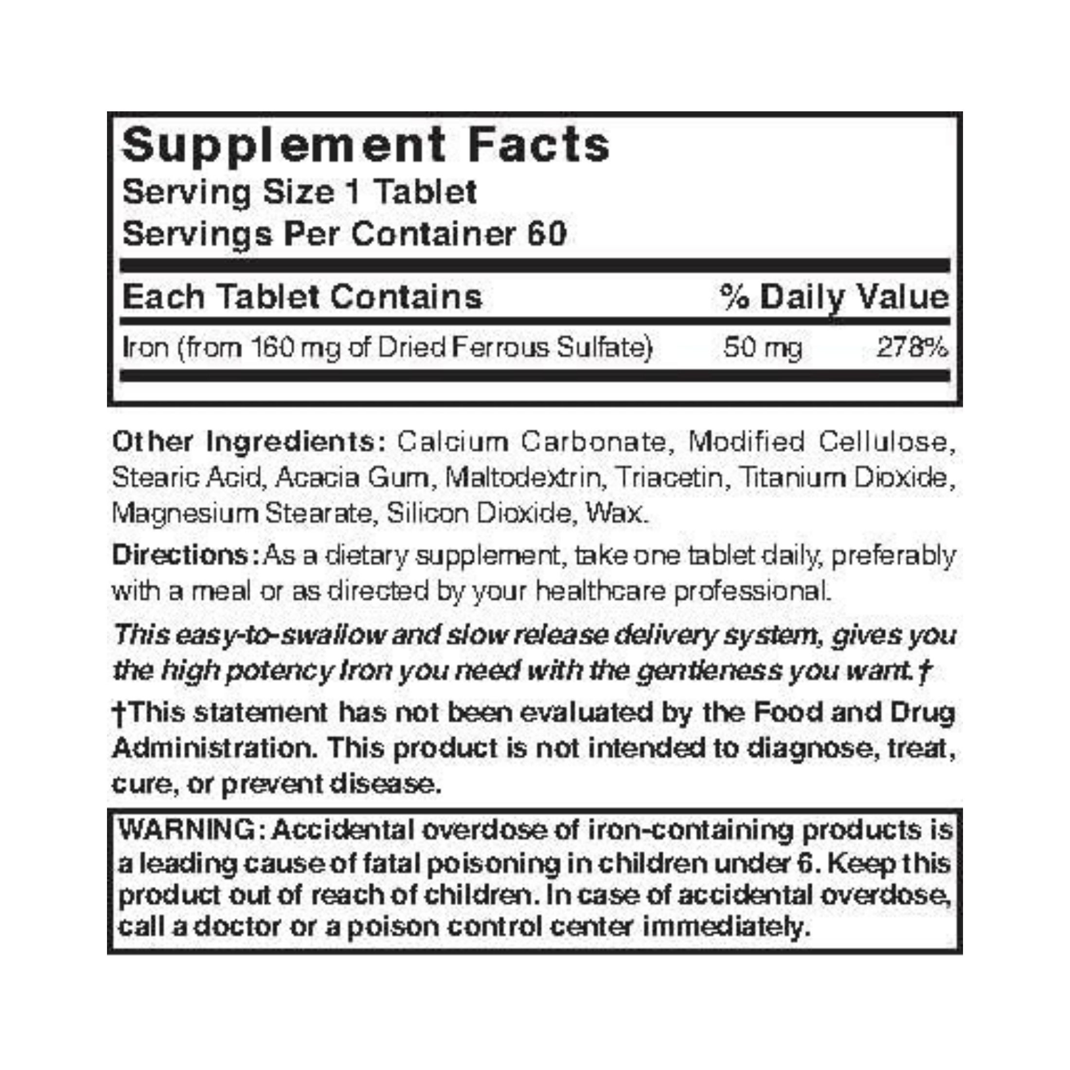 Nature's Blend Slow Iron, 50 Mg, Tablets