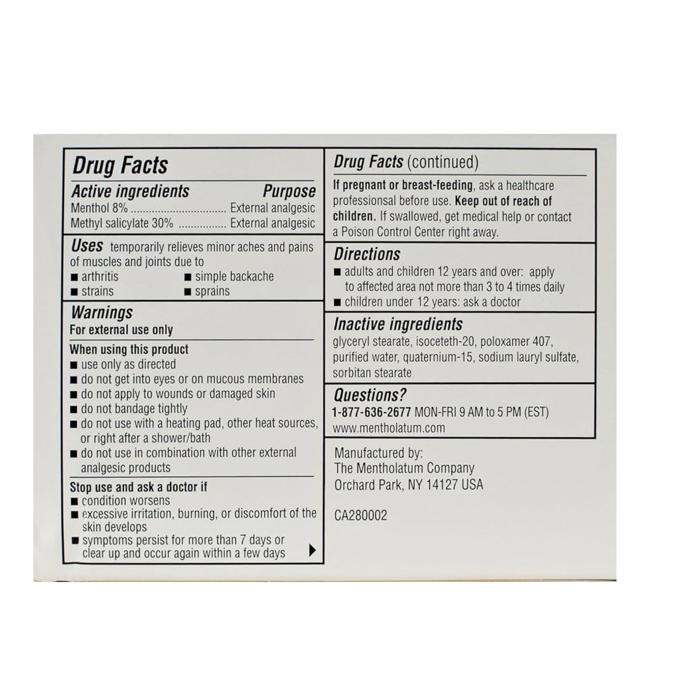 Mentholatum Pain Relieving Rub Deep Heating Ultra Strength