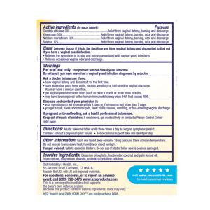 Azo Multi Symptom Formula Yeast Plus Dual Relief Tablets