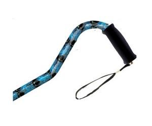 Alex Orthopedic MP-21163 Offset Handle Aluminum Cane - Blue Peacock