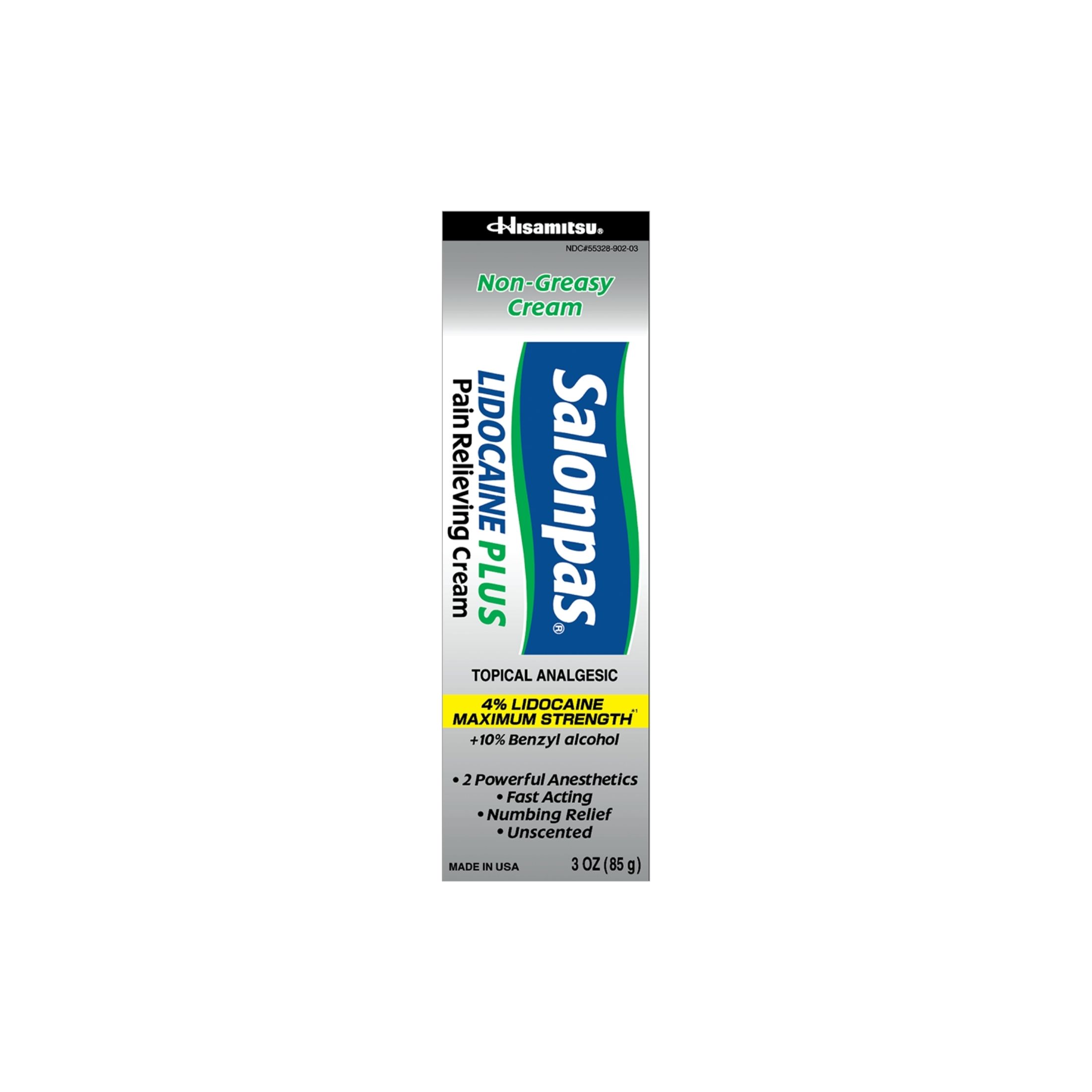 Salonpas Lidocaine Plus Pain Relieving Cream - 3oz