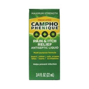 Campho Phenique Medicated Maximum Strength Pain & Itch Relief Antiseptic Liquid 0.75 Fl Oz