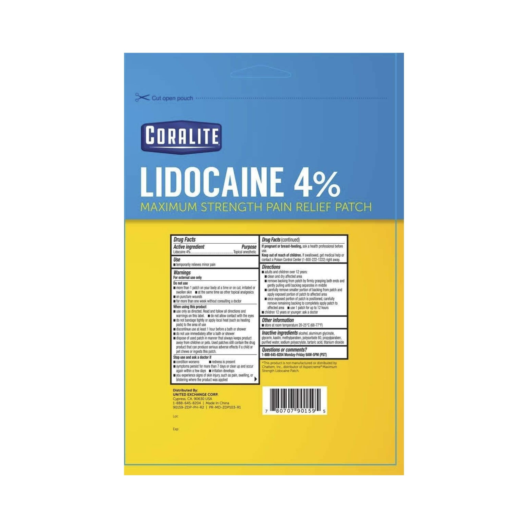 Coralite Pain Relief Patch 4% Lidocaine