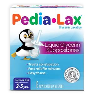 Pedia-lax Laxative Liquid Glycerin Suppositories For Kids - Ages 2-5 - 6ct