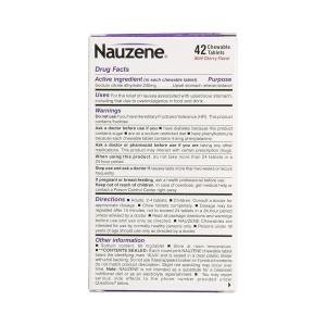 Nauzene Wild Cherry Flavor Non-Drowsy For Upset Stomach & Nausea Chewable Tablets, 42 Count