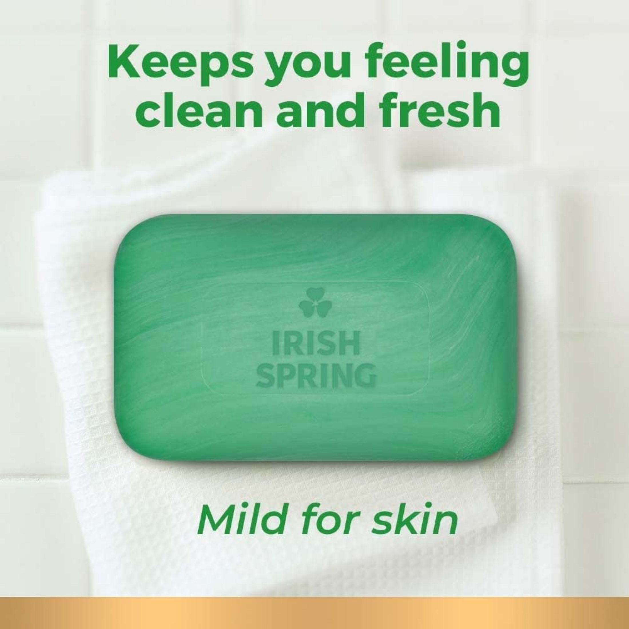 Irish Spring Original Clean Deodorant Bar Soap For Men, 3.7 Oz, 3 Pack