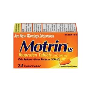 Motrin IB, Ibuprofen 200mg Tablets For Pain & Fever Relief
