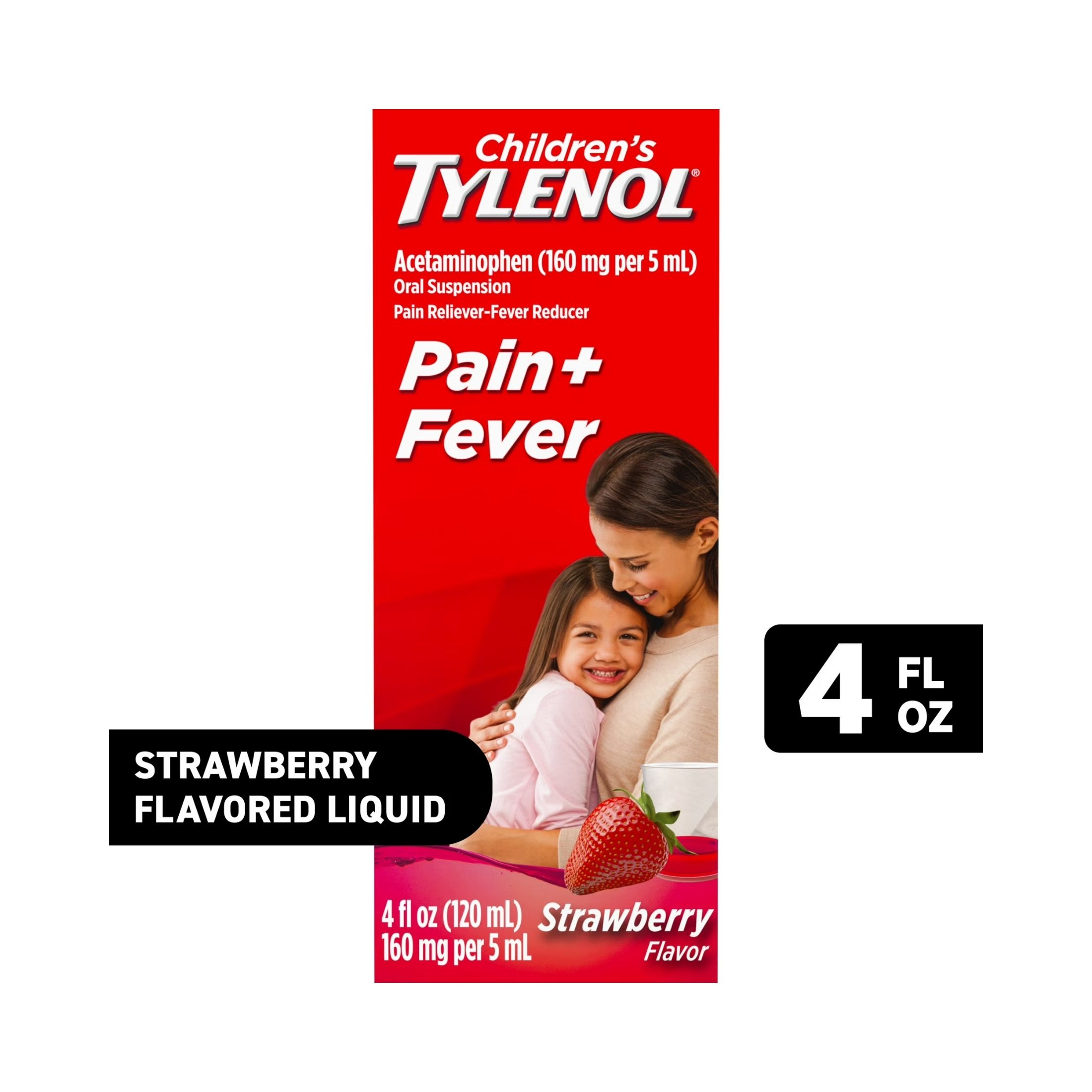 Tylenol Children's Pain + Fever Oral Suspension Strawberry Flavor, 4 Oz