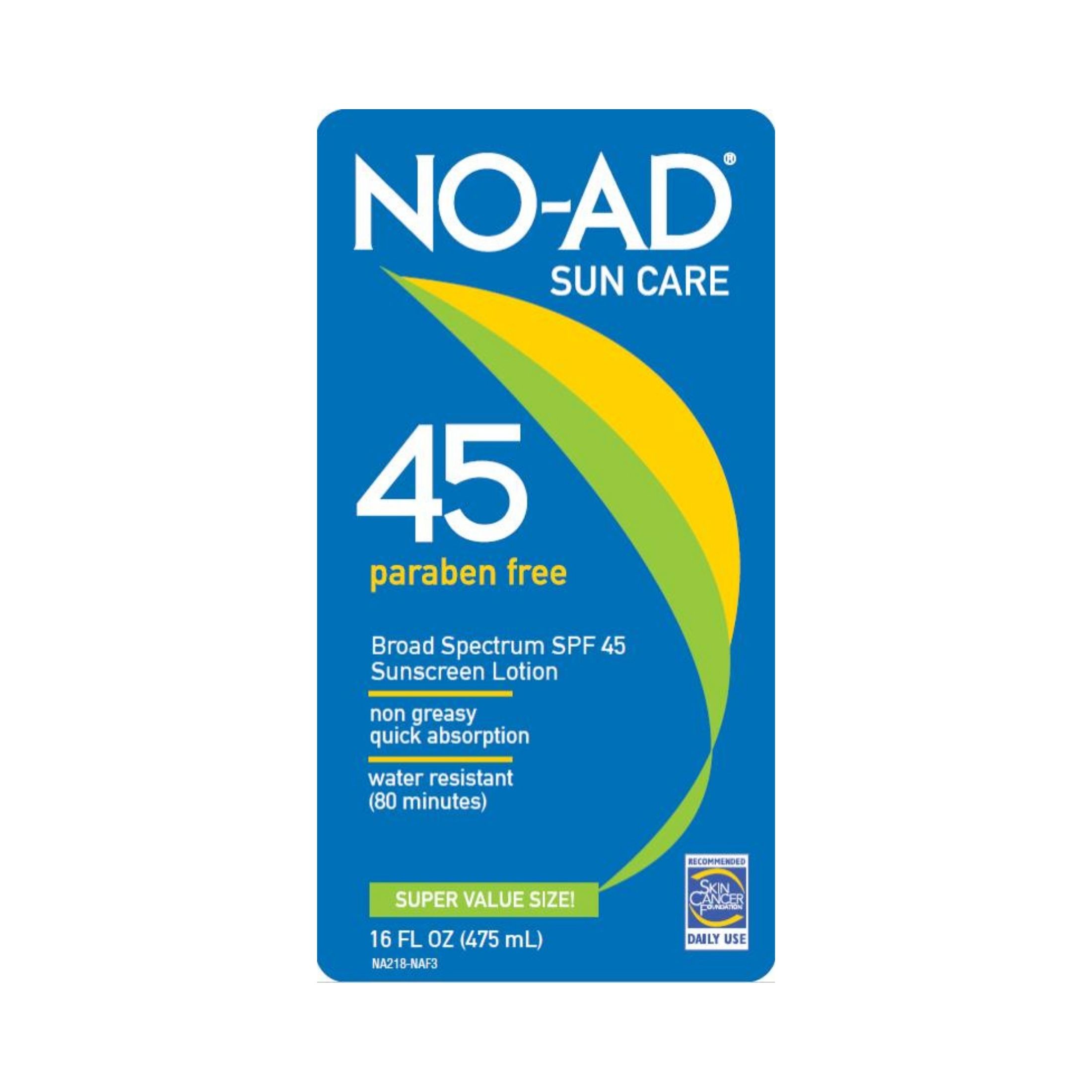 No-Ad Sunscreen Lotion SPF 45 -- 16 Fl Oz