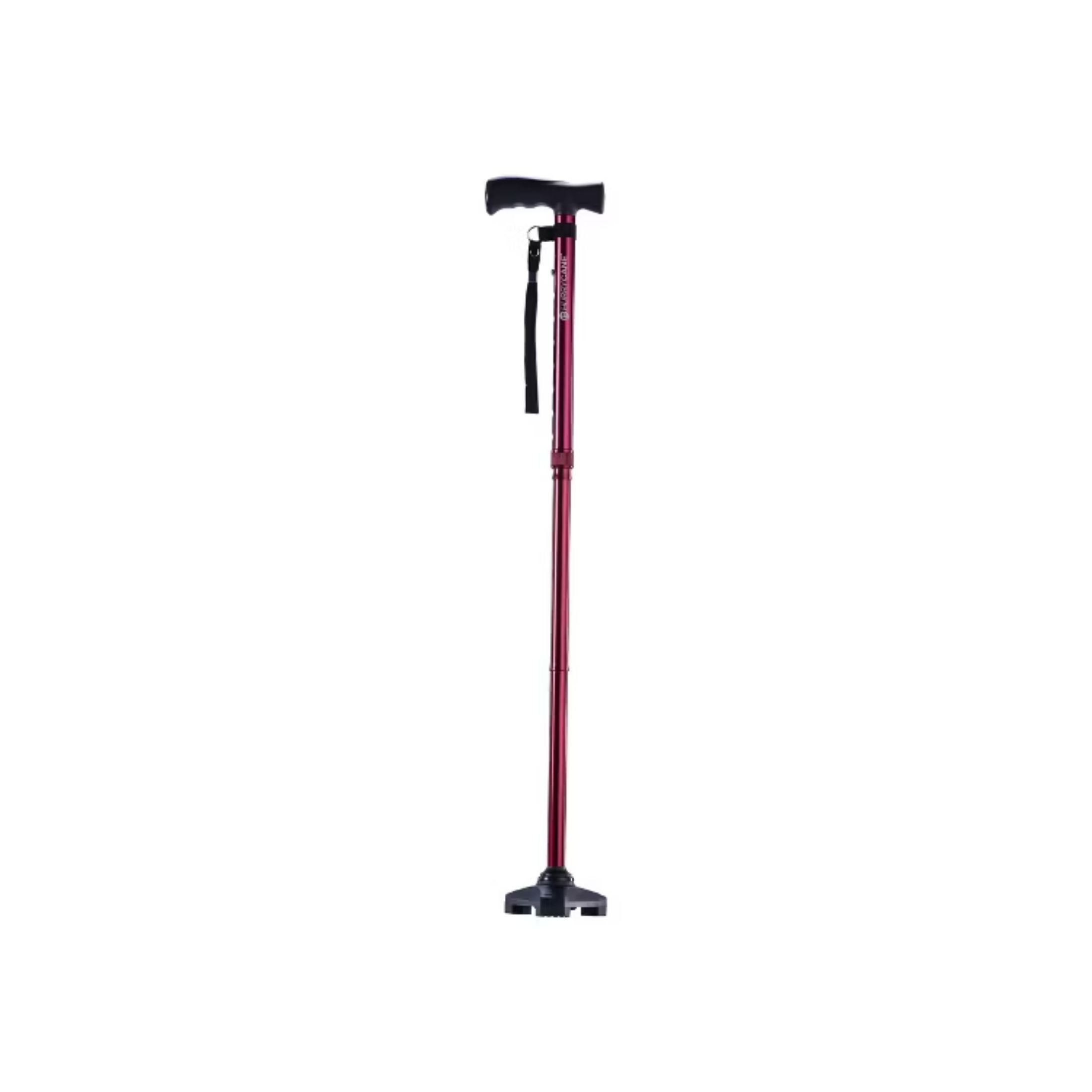 Drive Medical HurryCane Freedom Edition Folding Cane With T Handle, Red