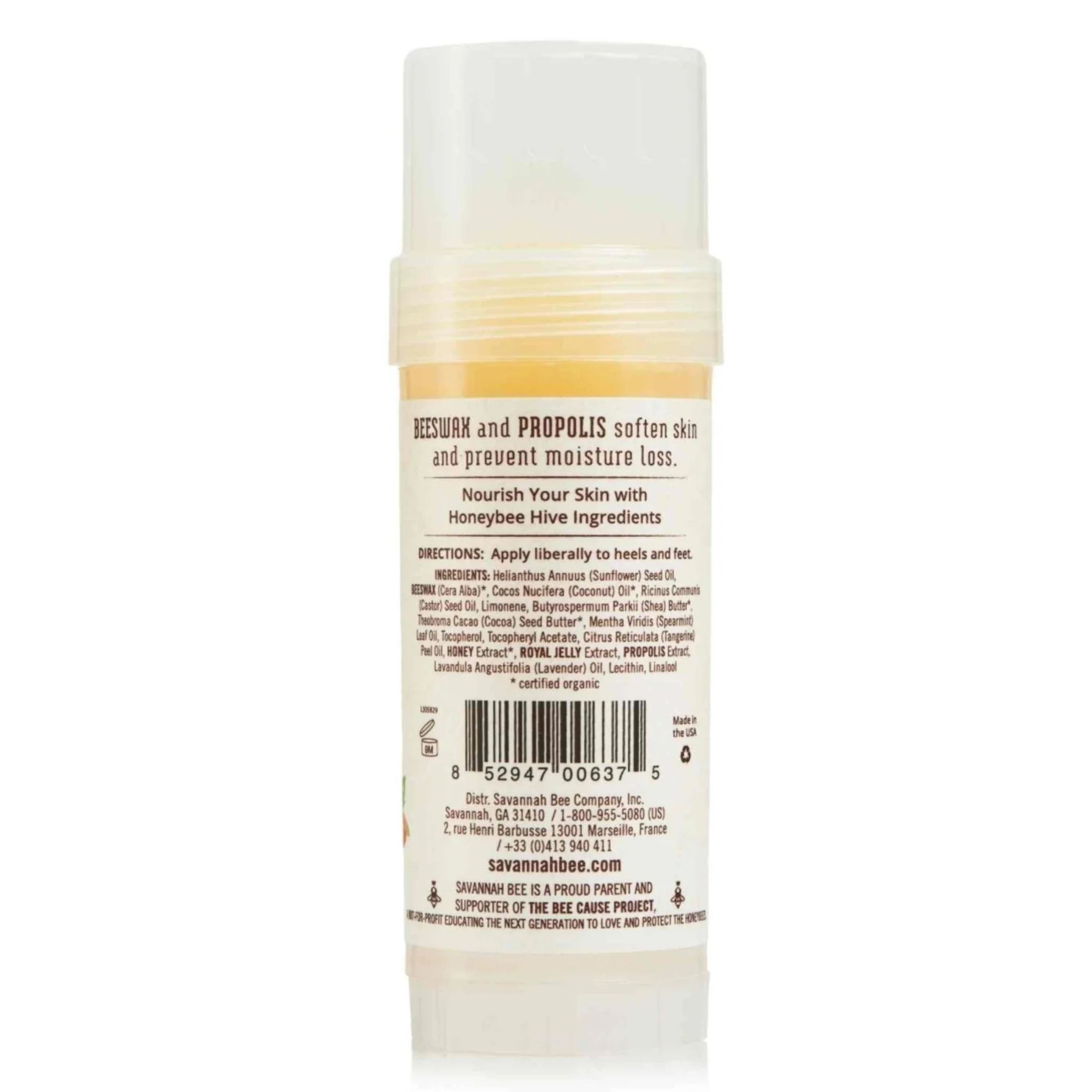 Savannah Bee Beeswax Heel Balm - Tangerine & Spearmint