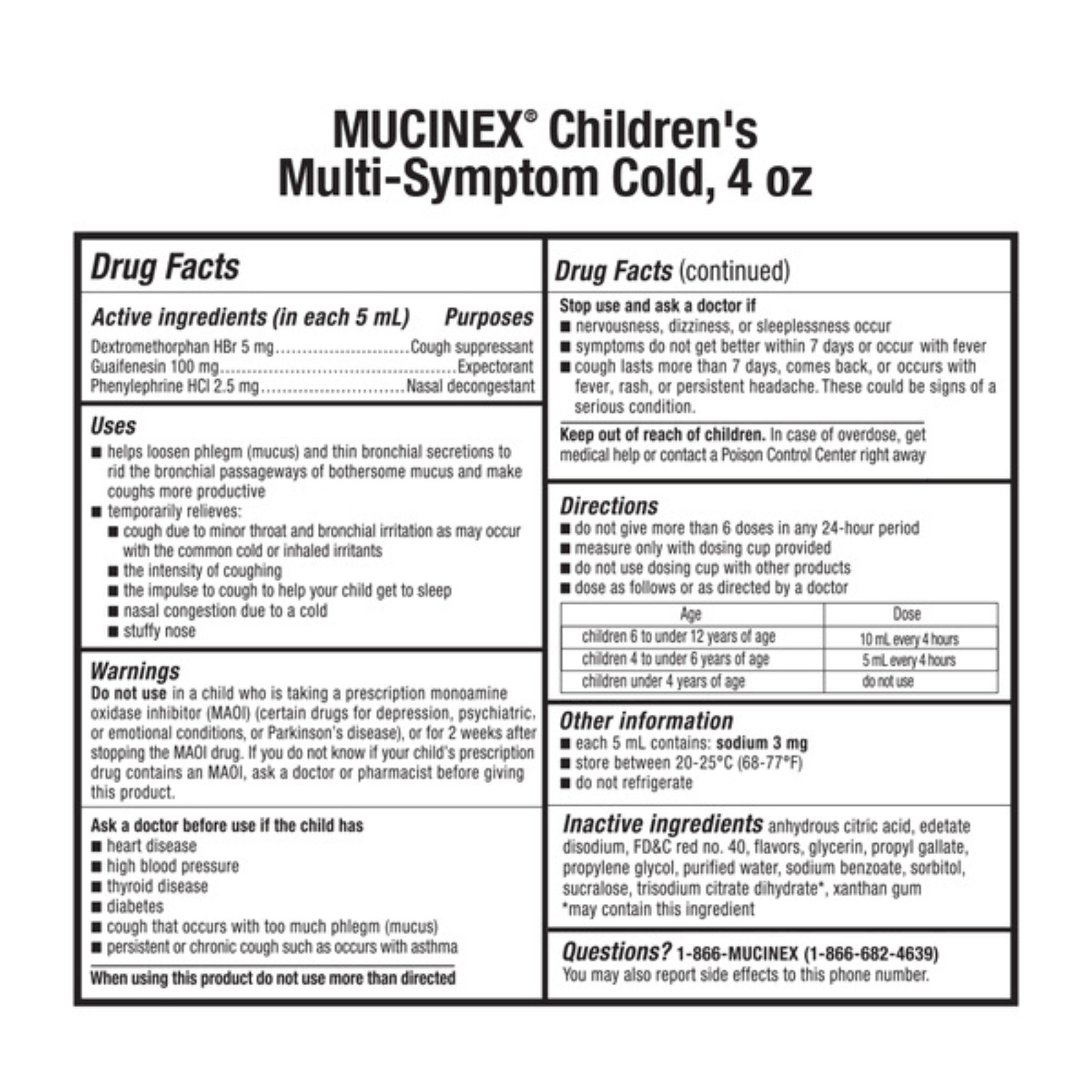 Mucinex Multi Symptom Cold  Very Berry Liquid 4 Fl Oz