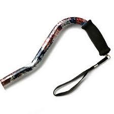 Alex Orthopedic Offset Adjustable Aluminum Cane Foam Grip Handle - Cats