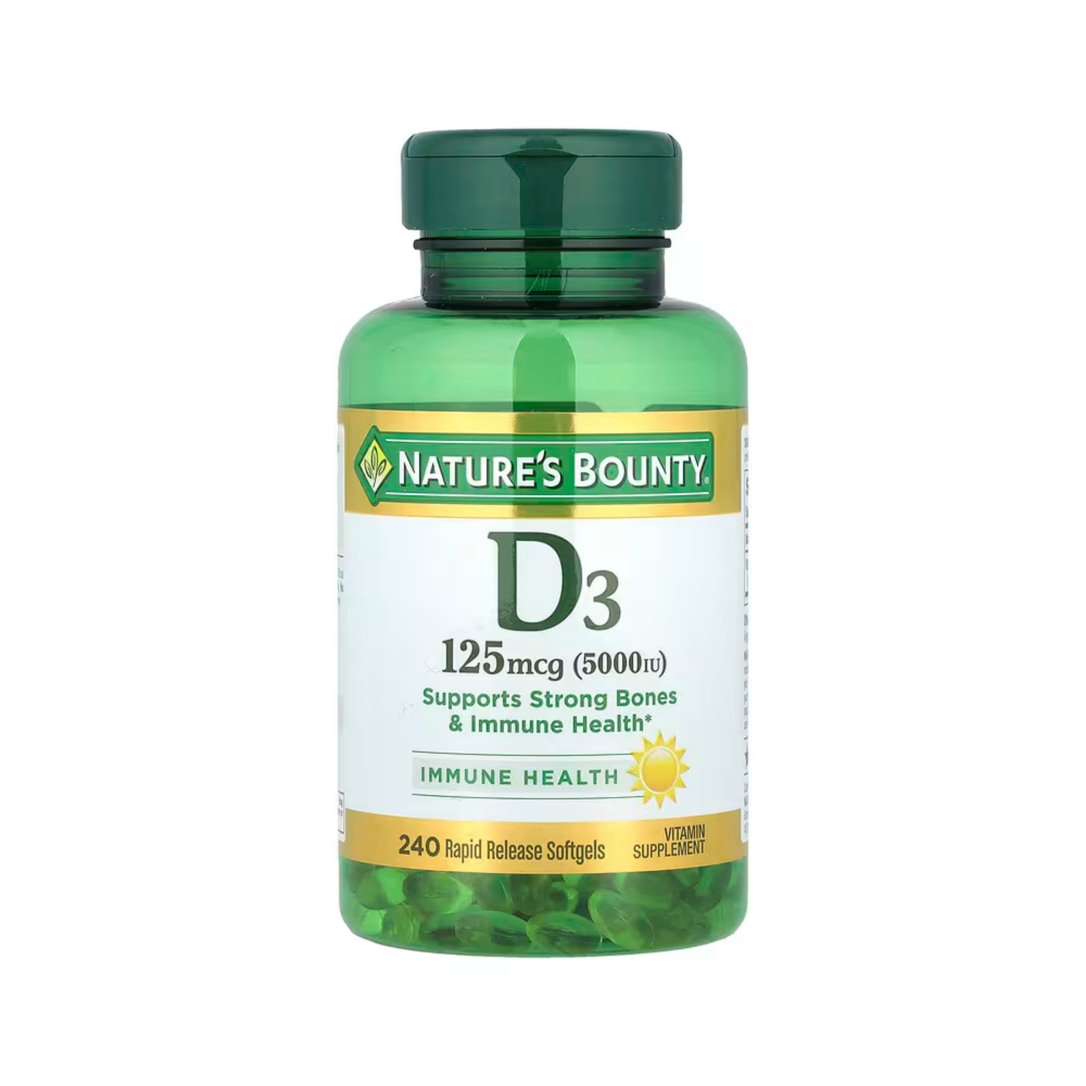 Nature's Bounty Vitamin D3 Immune Support Softgels, 125 Mcg