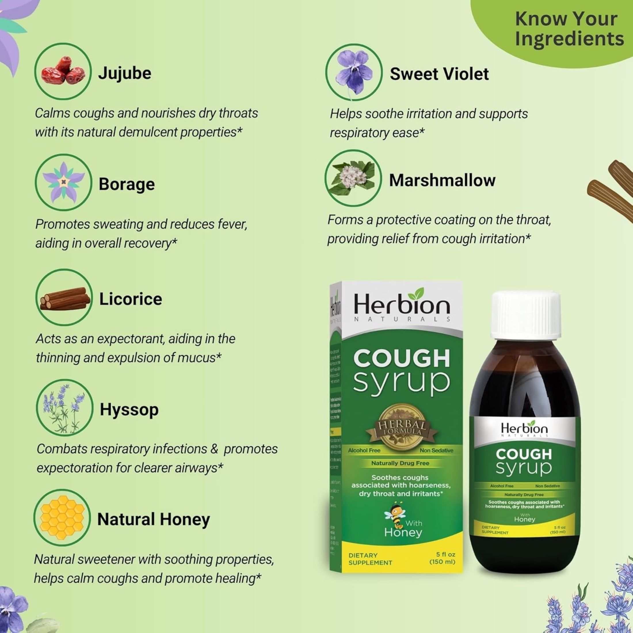 Herbion Naturals Throat Syrup - All Natural - 5 Oz