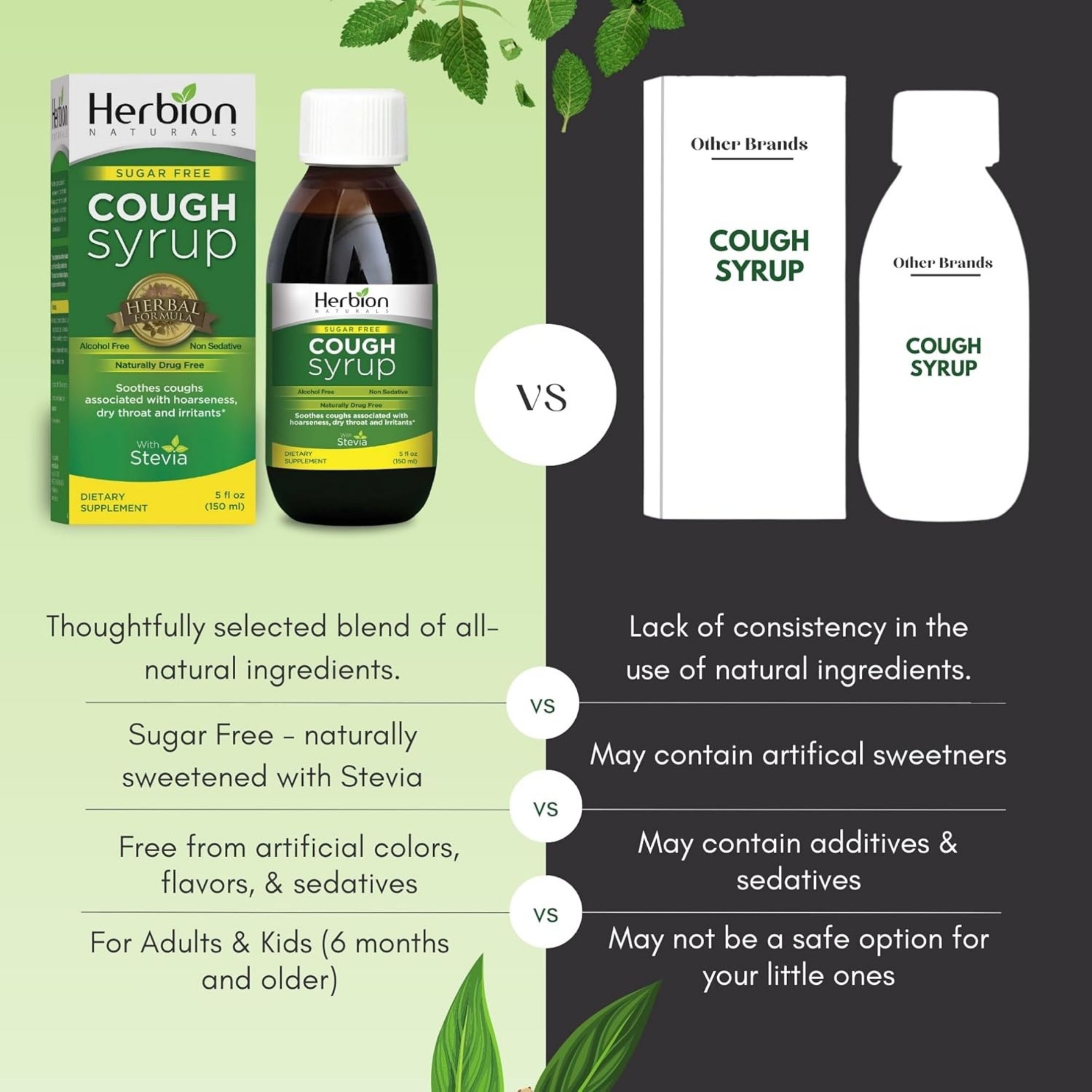 Herbion Naturals Throat Syrup - All Natural - Sugar Free - 5 Oz