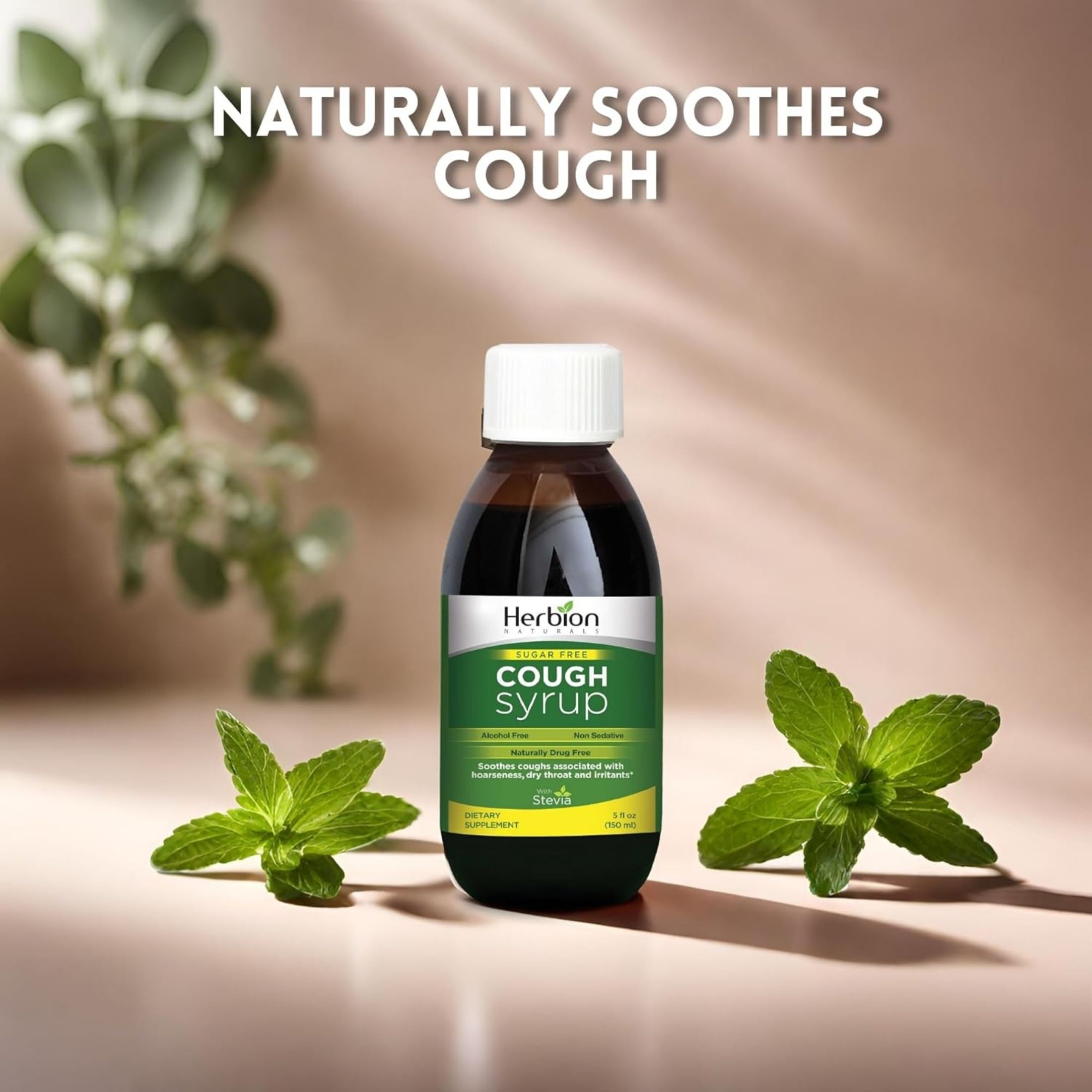 Herbion Naturals Throat Syrup - All Natural - Sugar Free - 5 Oz