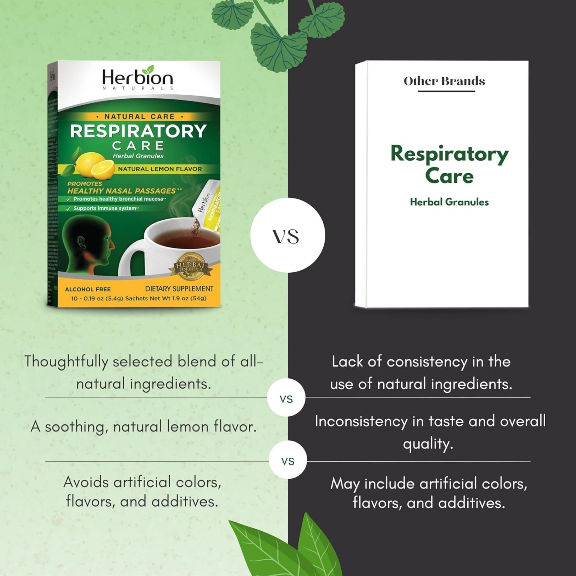 Herbion Naturals Respiratory Care Herbal Granules, Natural Lemon Flavor