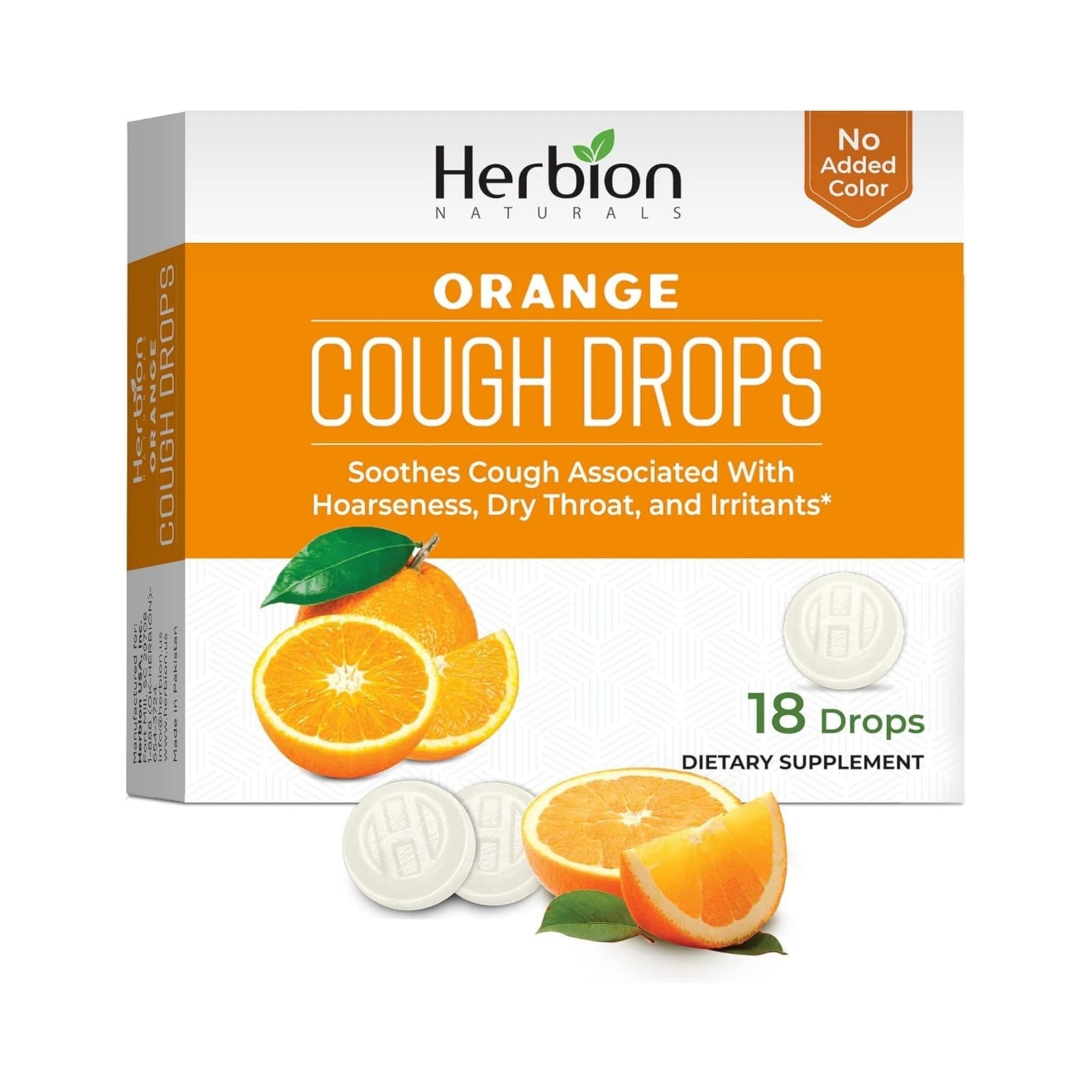 Herbion Naturals All Natural Cough Drops, Orange 18 Lozenges