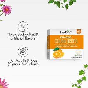 Herbion Naturals All Natural Cough Drops, Orange 18 Lozenges
