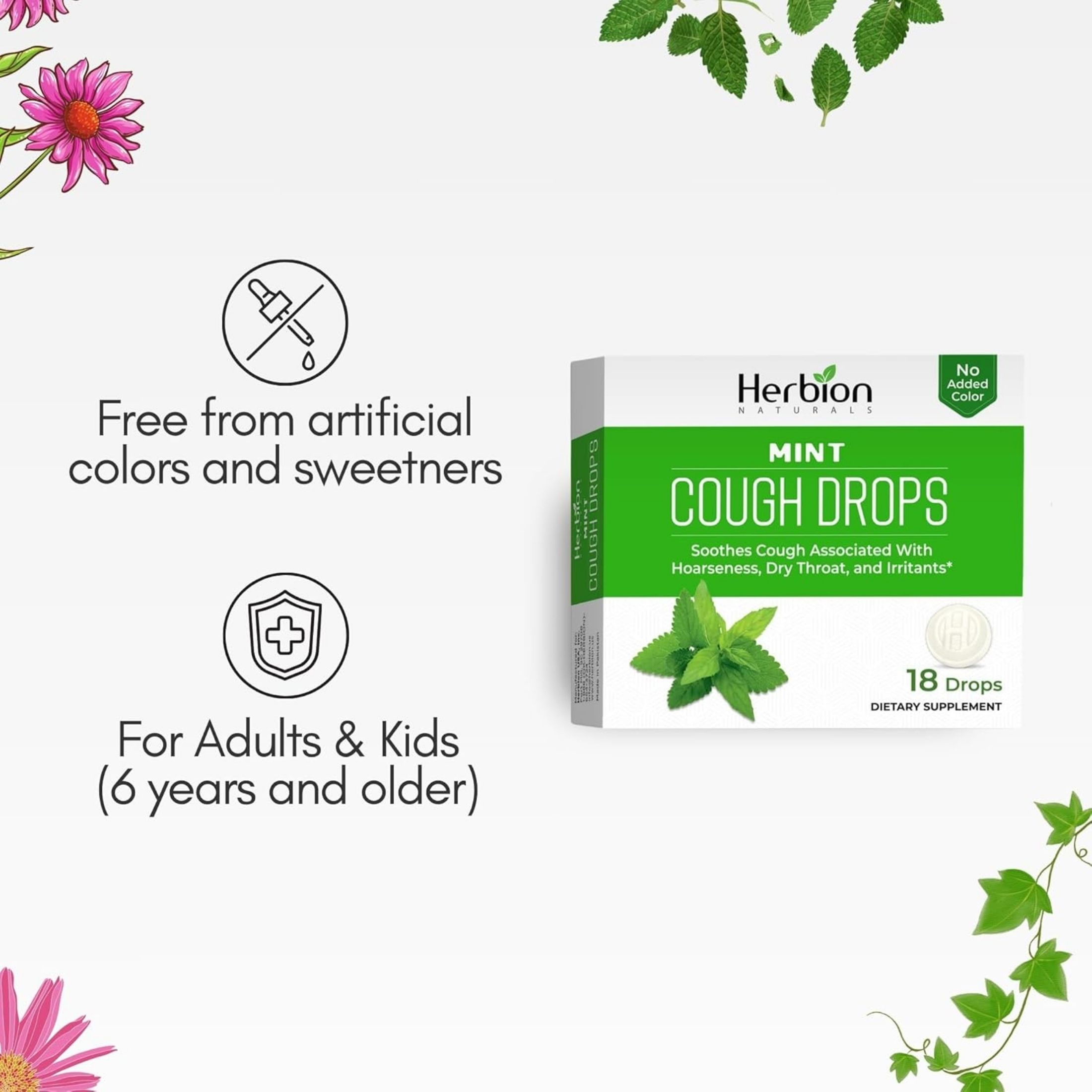 Herbion Naturals Cough Drops All Natural Mint, 1 Each