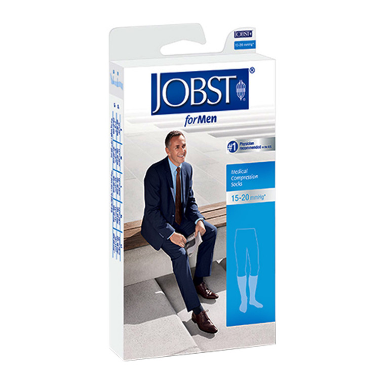 Jobst Medical Legwear For Men Knee High Socks 15-20 Mmhg Black Large 1 Pair