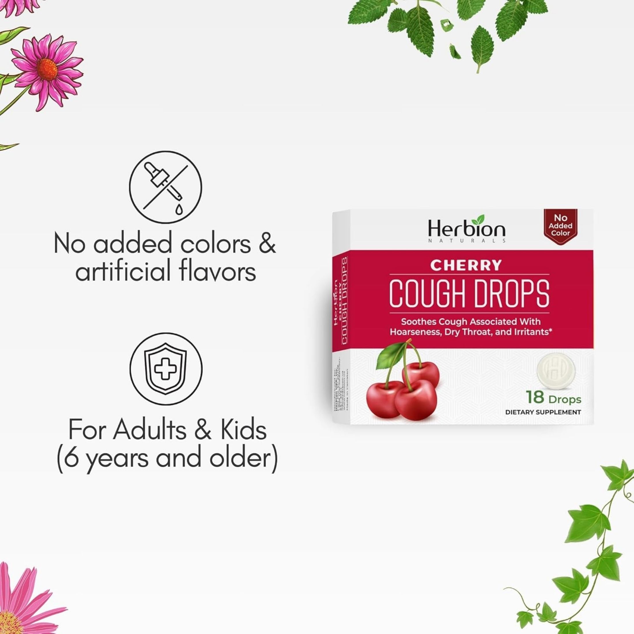 Herbion Naturals Cough Drops Cherry - 1 Each